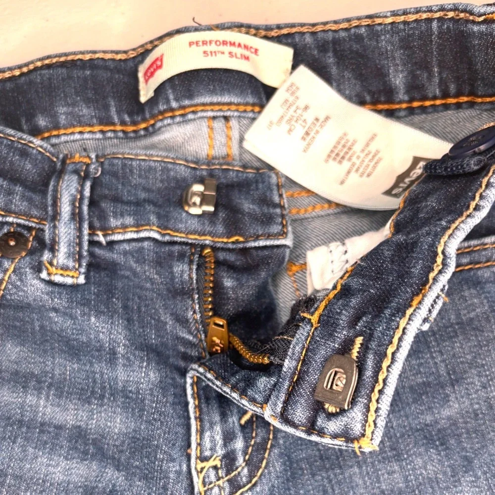 Cactus Boys Anchor Shirt & Levis 511 Slim Jeans Kids Set 4T Navy Blue Excellent